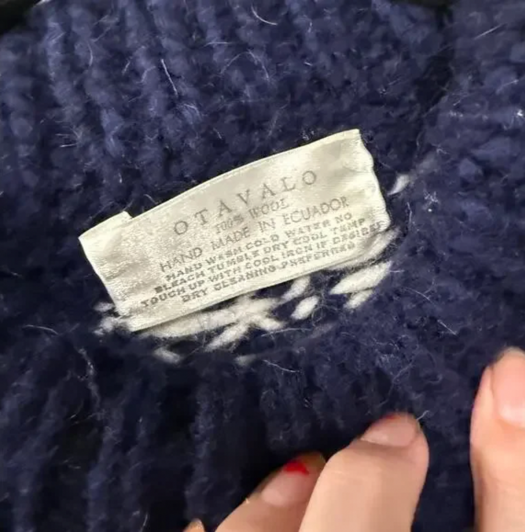 Hand Knit 100% Wool Ski Sweater