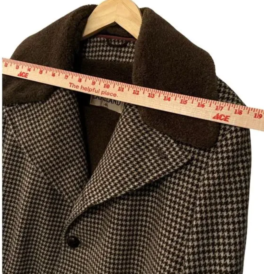 Wool Herringbone Shearling Coat