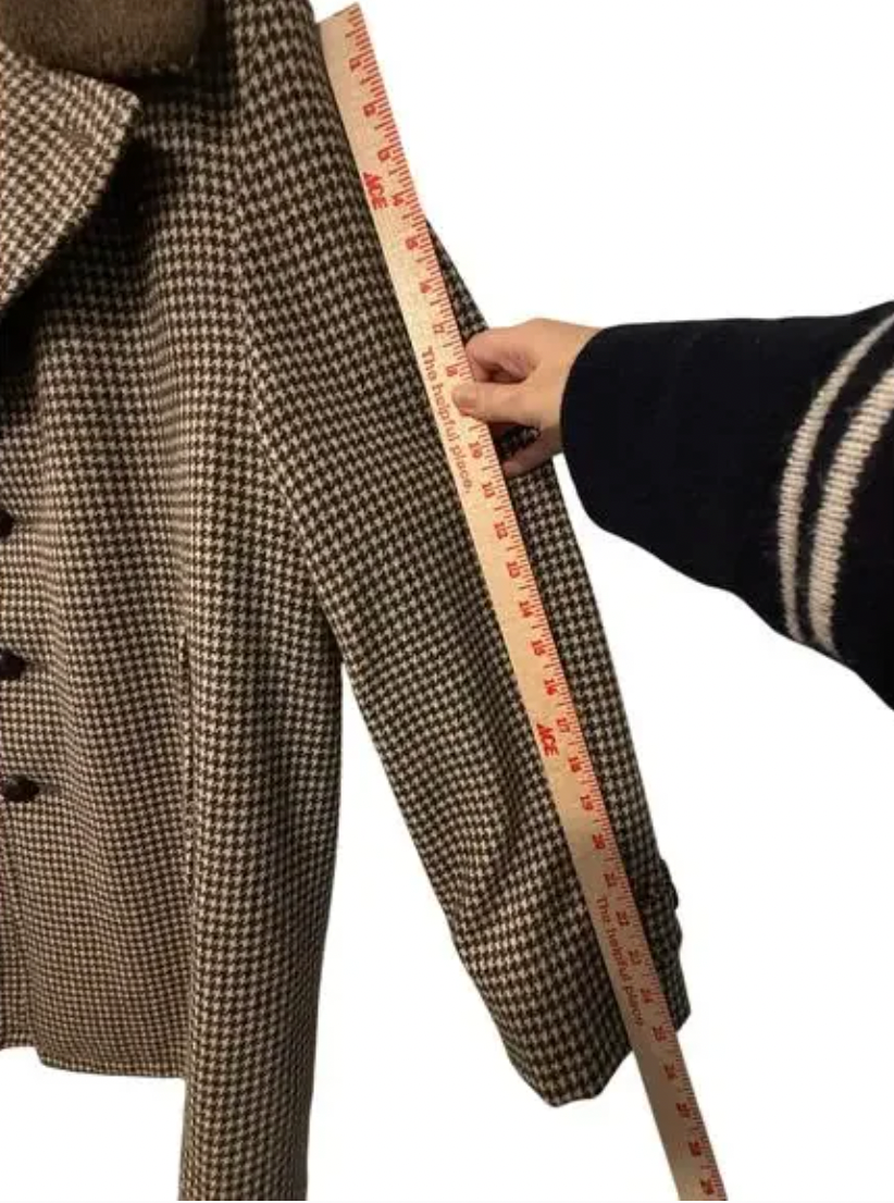 Wool Herringbone Shearling Coat